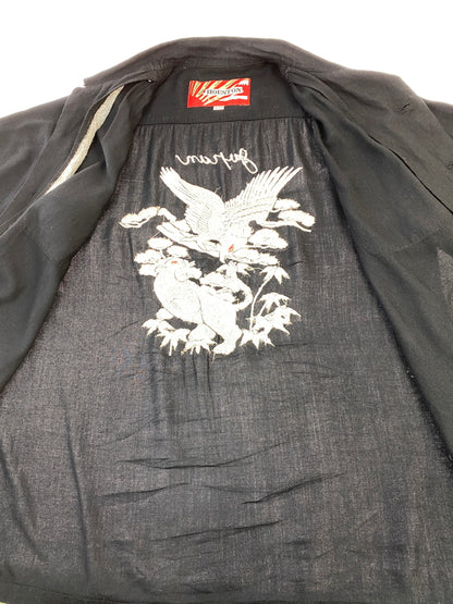 【中古品】【メンズ】 HOUSTON ヒューストン スーベニア レーヨンシャツ 半袖 シャツ ショートスリーブ 145-260830-hu-55-min サイズ：M カラー：ブラック 万代Net店