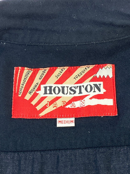 【中古品】【メンズ】 HOUSTON ヒューストン スーベニア レーヨンシャツ 半袖 シャツ ショートスリーブ 145-260830-hu-55-min サイズ：M カラー：ブラック 万代Net店