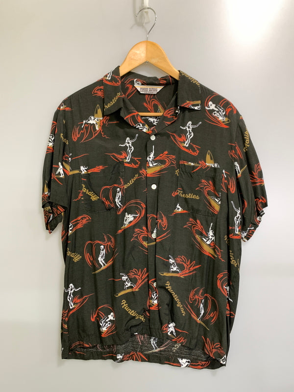 【中古美品】【メンズ】 STANDARD CALIFORNIA スタンダードカリフォルニア SD SURFER HAWAIIAN SHIRT サーファー ハワイアン シャツ 半袖シャツ アロハシャツ メンズ トップス 140-260901-em-15-min サイズ：M カラー：ブラウン系 万代Net店