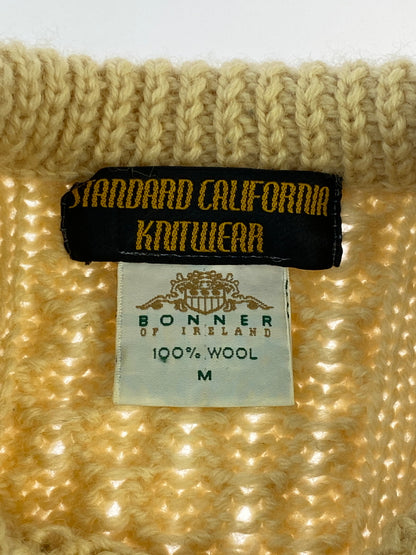 【中古品】【メンズ】 STANDARD CALIFORNIA スタンダードカリフォルニア フィッシャーマンニット BONNER 英国製 ボナー アランニット メンズ セーター トップス ニット 140-260904-em-31-min サイズ：M カラー：アイボリー 万代Net店