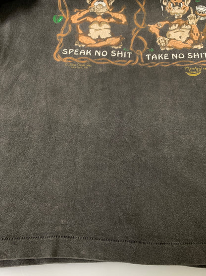 【現状渡し品】【メンズ】 90S MONKEY JOKE SS TEE 90年代 モンキー ジョーク ショートスリーブ Tシャツ メンズ トップス 半袖 ヴィンテージ 猿 146-260901-em-07-min カラー：グレー 万代Net店