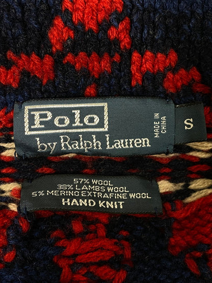 【中古品】【メンズ】 POLO RALPH LAUREN ポロ・ラルフローレン 90'S ネイティブ柄 カウチン 90年代 ウールセーター メンズ アウター ヴィンテージ 146-260901-em-37-min サイズ：S カラー：レッド系 万代Net店