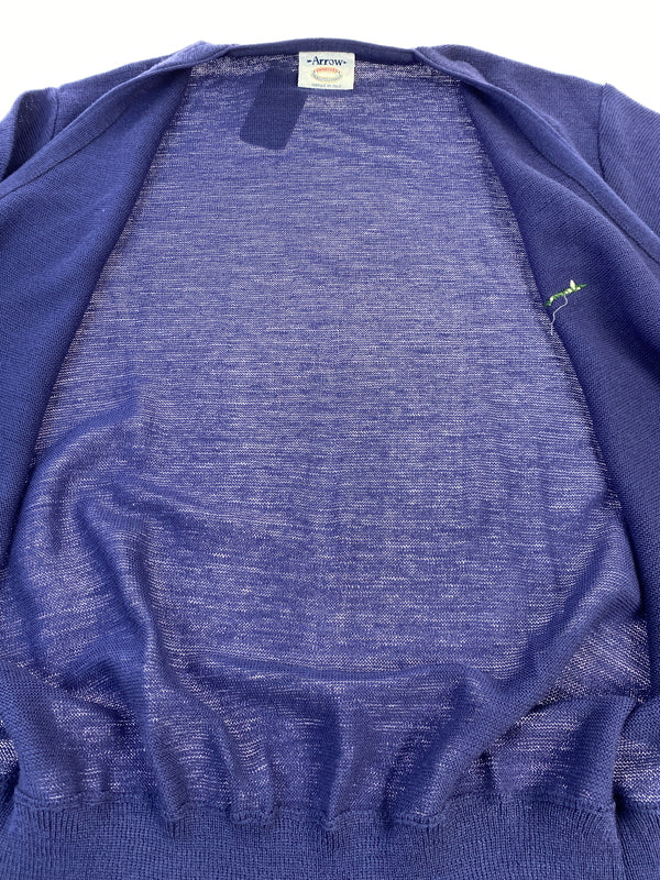 【中古品】【メンズ】 ARROW アロー LOGO CARDIGAN ロゴ カーディガン トップス 146-260909-yn-39-min サイズ：XL カラー：パープル 万代Net店