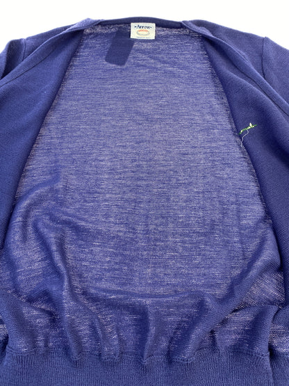 【中古品】【メンズ】 ARROW アロー LOGO CARDIGAN ロゴ カーディガン トップス 146-260909-yn-39-min サイズ：XL カラー：パープル 万代Net店