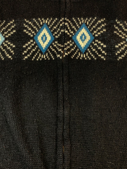 【中古品】【メンズ】 VINTAGE ヴィンテージ DIAMOND PATTERN ZIP UP SWEATER ダイアモンド パターン ジップ アップ セーター トップス ニット 146-260903-hu-24-min サイズ：タグなしのため不明 カラー：ブラック 万代Net店