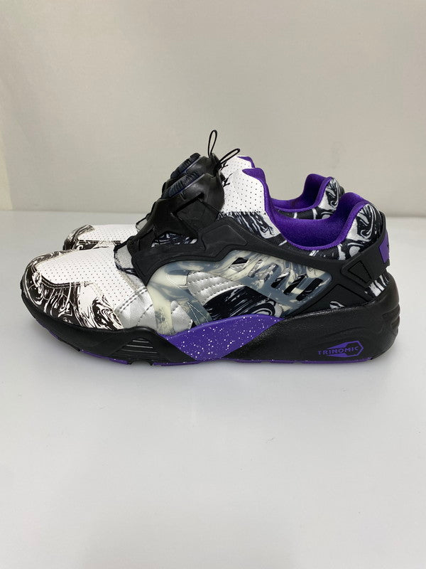【中古品】【メンズ】 PUMA プーマ DISC BLAZE ATMOS 394416-01 アトモス別注 プーマ ディスクブレイズ 墨流し スニーカー メンズ シューズ 靴 163-260830-em-18-min サイズ：27.0cm カラー：ブラック/ホワイト/パープル 万代Net店