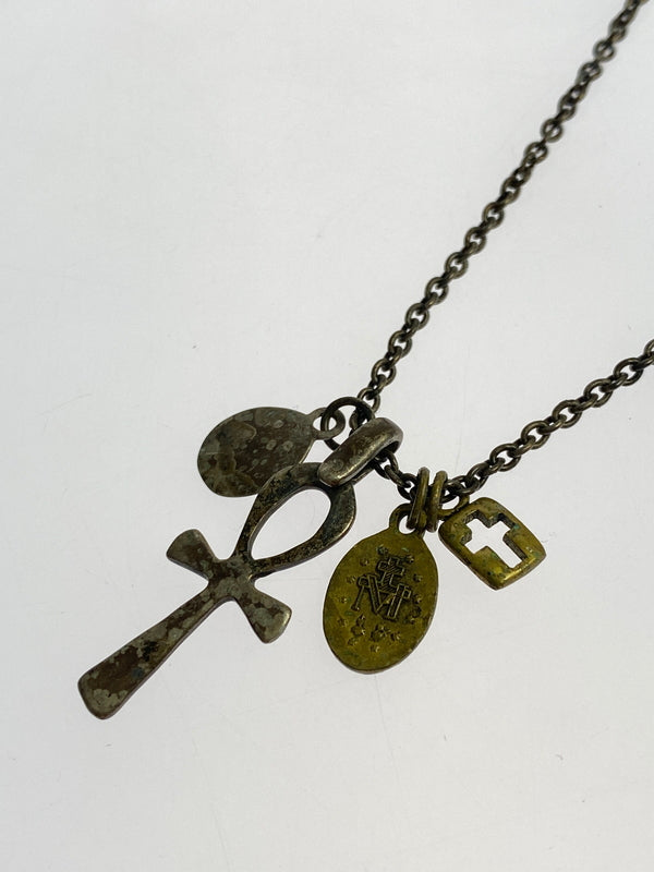 【中古品】【メンズ/レディース】 AMP JAPAN アンプジャパン エジプシャンクロス ネックレス アクセサリー アンティーク アンク レイヤード シルバー 192-260830-em-42-min カラー：ゴールドブラウン 万代Net店