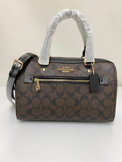 【中古品】【レディース】 COACH コーチ シグネチャー 2WAY BAG F83607 ハンドバッグ ローワン サッチェル ボストン型 レディース カバン 鞄 ショルダーバッグ 180-260830-em-16-min カラー：ブラウン系 万代Net店