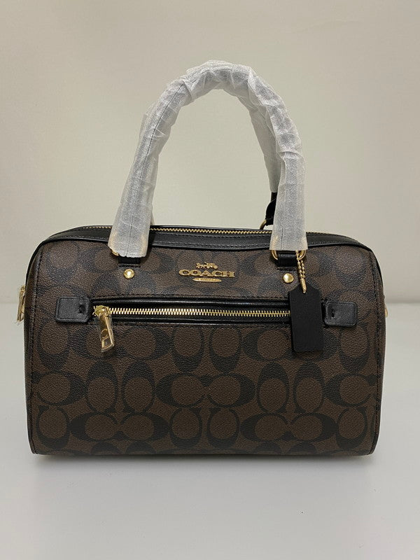 【中古品】【レディース】 COACH コーチ シグネチャー 2WAY BAG F83607 ハンドバッグ ローワン サッチェル ボストン型 レディース カバン 鞄 ショルダーバッグ 180-260830-em-16-min カラー：ブラウン系 万代Net店