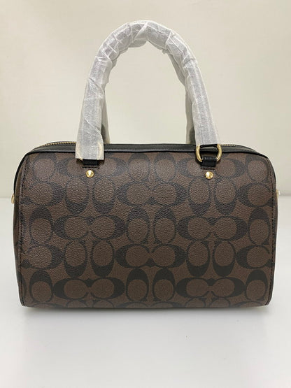 【中古品】【レディース】 COACH コーチ シグネチャー 2WAY BAG F83607 ハンドバッグ ローワン サッチェル ボストン型 レディース カバン 鞄 ショルダーバッグ 180-260830-em-16-min カラー：ブラウン系 万代Net店