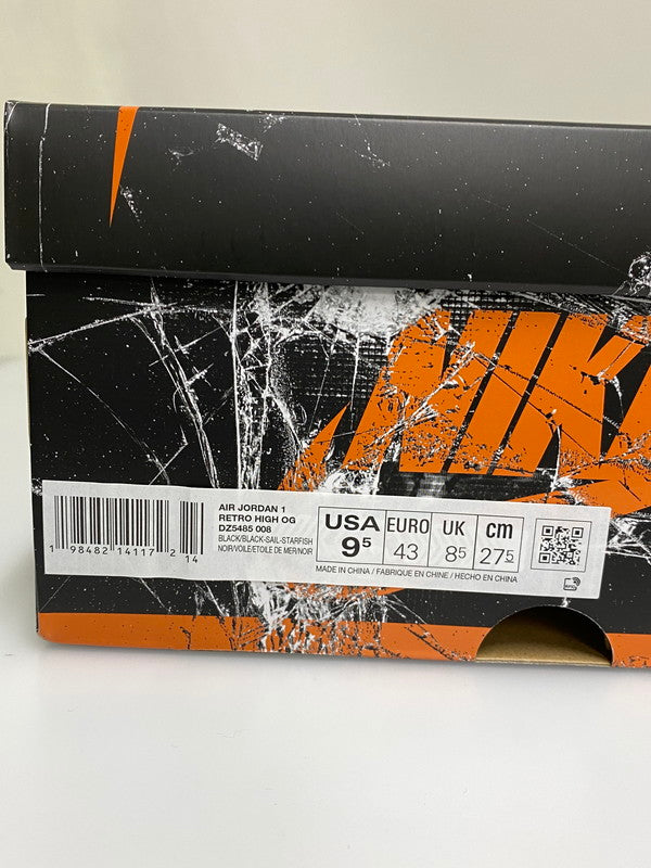 【中古美品】【メンズ】 NIKE ナイキ AIR JORDAN 1 RETRO HIGH OG DZ5485-008 エアジョーダン1 レトロ ハイ OG シャッタードバックボード (2025) スニーカー メンズ シューズ 靴 160-260830-em-23-min サイズ：27.5cm カラー：BLACK/BLACK-SAIL STARFISH 万代Net店