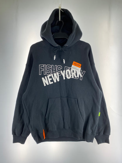 【中古品】【メンズ】 FISHS EDDY フィッシュ エディ LOGO HOODIE ロゴ フーディー メンズ トップス パーカー 147-260901-em-22-min サイズ：M カラー：ブラック 万代Net店