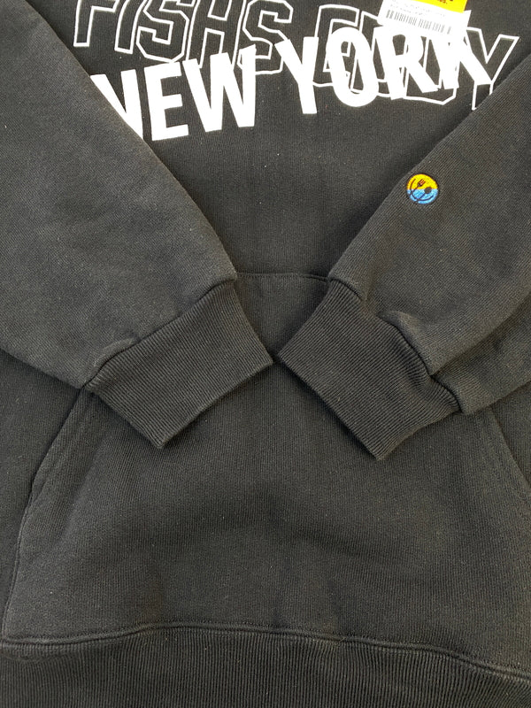 【中古品】【メンズ】 FISHS EDDY フィッシュ エディ LOGO HOODIE ロゴ フーディー メンズ トップス パーカー 147-260901-em-22-min サイズ：M カラー：ブラック 万代Net店