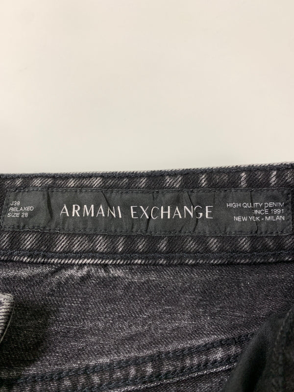【中古品】【メンズ】 ARMANI EXCHANGE アルマーニエクスチェンジ BLACK DENIM PANTS ブラック デニム パンツ ボトムス ジーパン 152-260830-hu-13-min サイズ：28 カラー：ブラックインディゴ 万代Net店