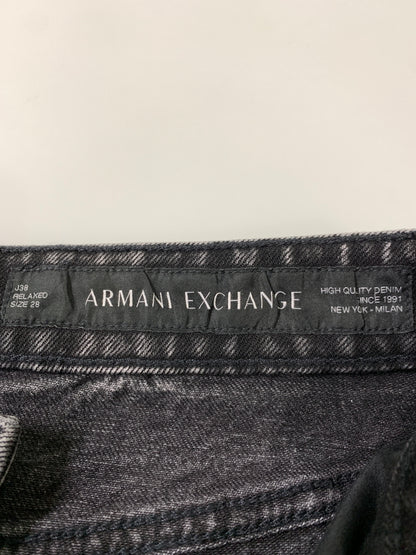【中古品】【メンズ】 ARMANI EXCHANGE アルマーニエクスチェンジ BLACK DENIM PANTS ブラック デニム パンツ ボトムス ジーパン 152-260830-hu-13-min サイズ：28 カラー：ブラックインディゴ 万代Net店