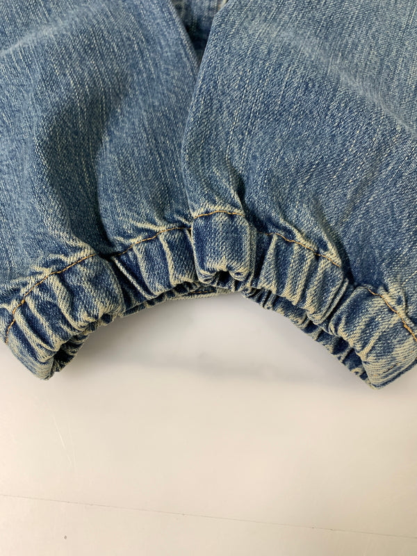 【中古品】【メンズ】 HYSTERIC GLAMOUR ヒステリックグラマー HG SOUND LOGO DENIM BLOUSON サウンド ロゴ デニム ブルゾン 02223AB14 上着 アウター デニム ジャケット 140-260830-hu-05-min サイズ：L カラー：ブルーインディゴ 万代Net店