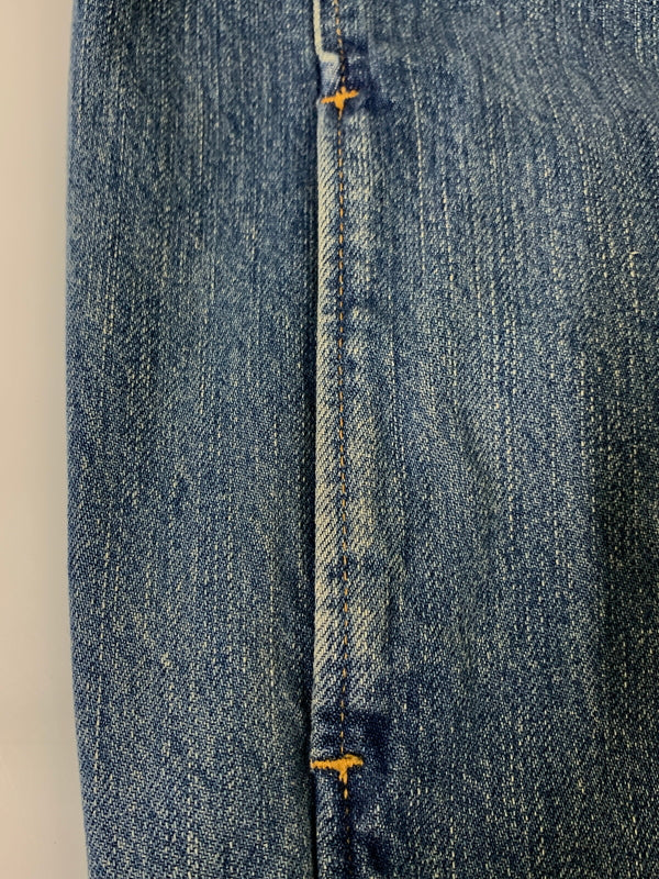 【中古品】【メンズ】 HYSTERIC GLAMOUR ヒステリックグラマー HG SOUND LOGO DENIM BLOUSON サウンド ロゴ デニム ブルゾン 02223AB14 上着 アウター デニム ジャケット 140-260830-hu-05-min サイズ：L カラー：ブルーインディゴ 万代Net店