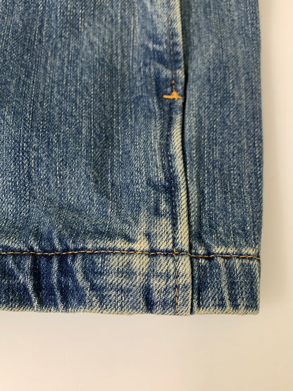 【中古品】【メンズ】 HYSTERIC GLAMOUR ヒステリックグラマー HG SOUND LOGO DENIM BLOUSON サウンド ロゴ デニム ブルゾン 02223AB14 上着 アウター デニム ジャケット 140-260830-hu-05-min サイズ：L カラー：ブルーインディゴ 万代Net店