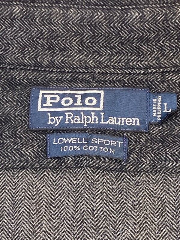 【中古品】【メンズ】 POLO RALPH LAUREN ポロ ラルフローレン LOWELL SPORT SHIRT ロウェル スポーツ シャツ 長袖 シャツ ロングスリーブ 146-260830-hu-40-min サイズ：L カラー：ダークグレー 万代Net店