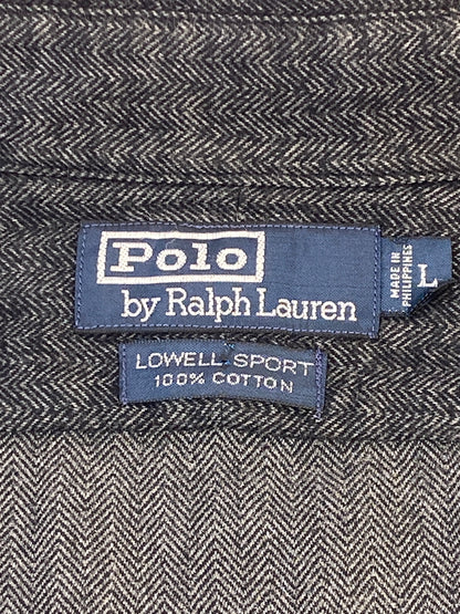 【中古品】【メンズ】 POLO RALPH LAUREN ポロ ラルフローレン LOWELL SPORT SHIRT ロウェル スポーツ シャツ 長袖 シャツ ロングスリーブ 146-260830-hu-40-min サイズ：L カラー：ダークグレー 万代Net店