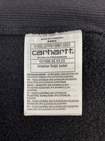 【中古品】【メンズ】 CARHARTT WIP カーハート WIP AMERICAN SCRIPT JACKET アメリカン スクリプト ジャケット 長袖 ロングスリーブ トップス 142-260830-hu-36-min サイズ：XL カラー：ブラック 万代Net店