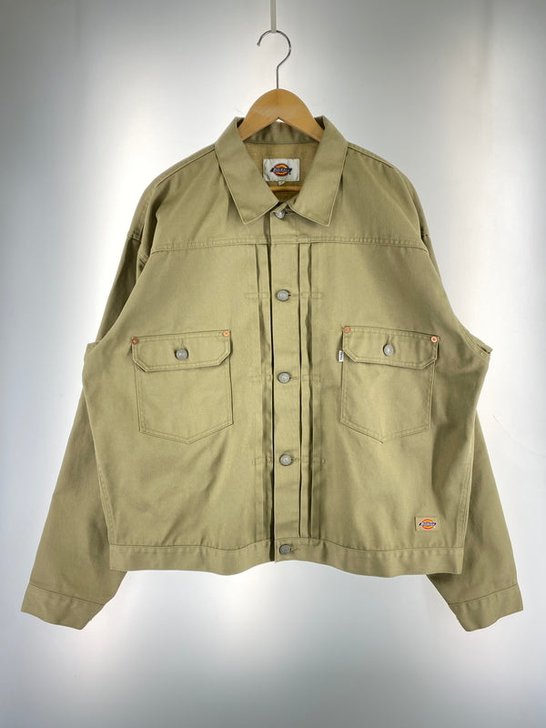 【中古品】【メンズ】 SAPEUR×DICKIES サプール ディッキーズ COTTON TRUCKER JACKET コットン トラッカー ジャケット 241M10S101 上着 アウター 142-260830-hu-33-min サイズ：L カラー：ベージュ 万代Net店
