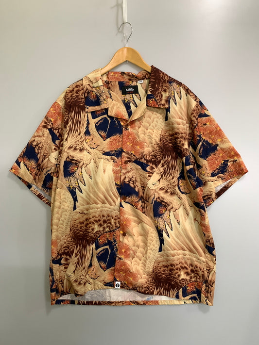【中古品】【メンズ】 SAPEUR サプール 大鷹 S S SHIRT ショートスリーブ シャツ 半袖 シャツ 142-260830-hu-17-min サイズ：XXL カラー：ブラウン/ネイビー 万代Net店