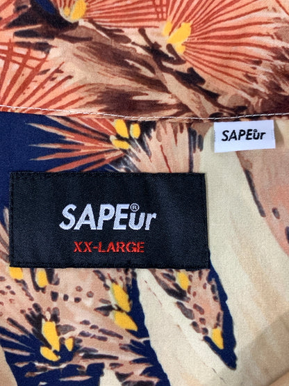 【中古品】【メンズ】 SAPEUR サプール 大鷹 S S SHIRT ショートスリーブ シャツ 半袖 シャツ 142-260830-hu-17-min サイズ：XXL カラー：ブラウン/ネイビー 万代Net店