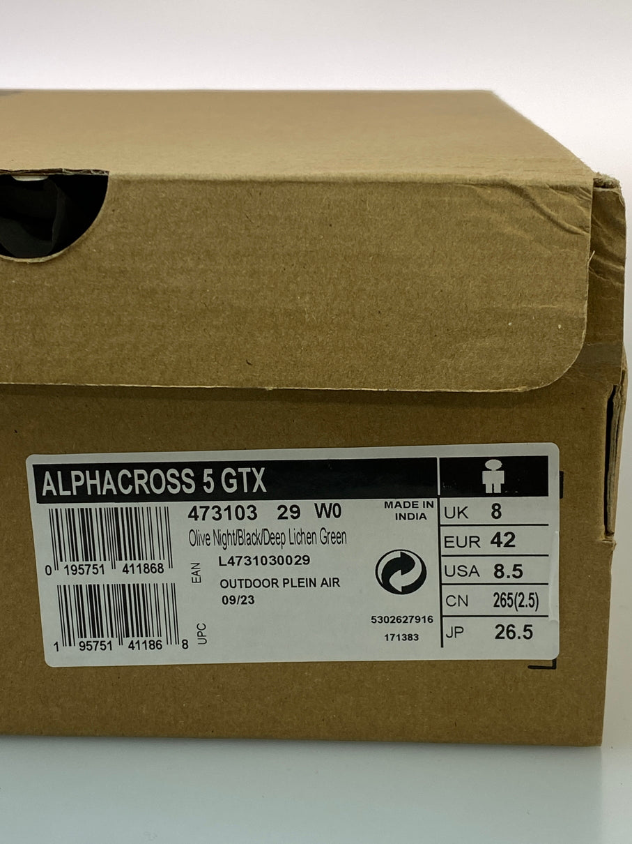 【中古品】【メンズ】 SALOMON サロモン ALPHACROSS 5 GORE-TEX 473103 Aアルファクロス 5 ゴアテックス トレイルランニング シューズ メンズ スニーカー 靴 シューズ 162-260830-em-36-min サイズ：26.5cm カラー：オリーブ 万代Net店