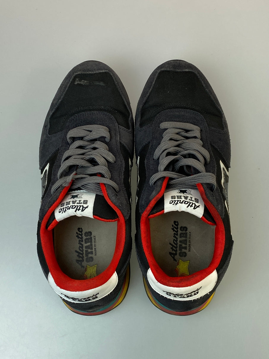【中古品】【メンズ/レディース】 ATLANTIC STARS アトランティックスターズ LOW CUT SNEAKER ローカット スニーカー メンズ シューズ 靴 163-260830-em-35-min サイズ：42 カラー：ブラック 万代Net店