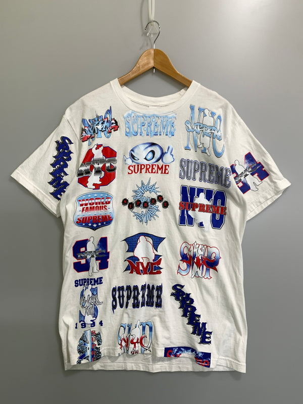 【中古品】【メンズ】 SUPREME シュプリーム SUPUREME FLASH TEE シュプリーム フラッシュティー 半袖 Tシャツ ショートスリーブ 149-260830-hu-25-min サイズ：M カラー：ホワイト 万代Net店