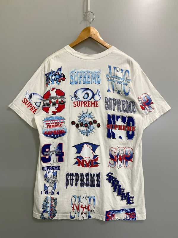 【中古品】【メンズ】 SUPREME シュプリーム SUPUREME FLASH TEE シュプリーム フラッシュティー 半袖 Tシャツ ショートスリーブ 149-260830-hu-25-min サイズ：M カラー：ホワイト 万代Net店