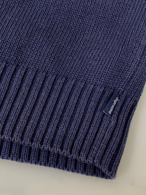 【中古品】【メンズ】 SUPREME シュプリーム 24SS OLD ENGLISH SWEATER オールド イングリッシュ セーター ニット 149-260830-hu-22-min サイズ：XXL カラー：ネイビー 万代Net店