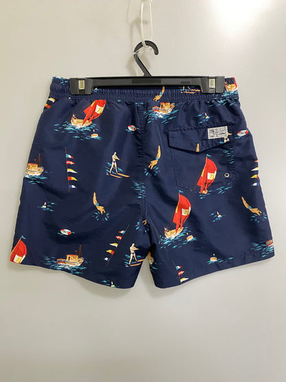 【中古品】【メンズ】 POLO RALPH LAUREN ポロ・ラルフローレン 総柄 HALF PANTS ハーフパンツ メンズ ボトムス ショートパンツ 短パン 海パン スイムショーツ 158-260904-em-26-min サイズ：M カラー：ネイビー 万代Net店