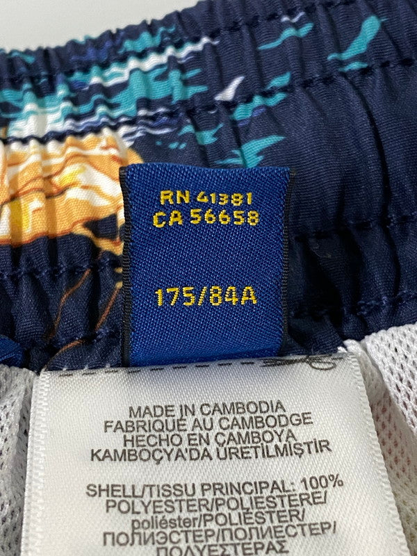 【中古品】【メンズ】 POLO RALPH LAUREN ポロ・ラルフローレン 総柄 HALF PANTS ハーフパンツ メンズ ボトムス ショートパンツ 短パン 海パン スイムショーツ 158-260904-em-26-min サイズ：M カラー：ネイビー 万代Net店