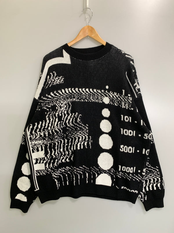 【中古品】【メンズ】 TIGHTBOOTH タイトブース KNIT SWEATER ニット セーター FW23-KN02 COVID-19 142-260830-hu-14-min サイズ：L カラー：ブラック 万代Net店