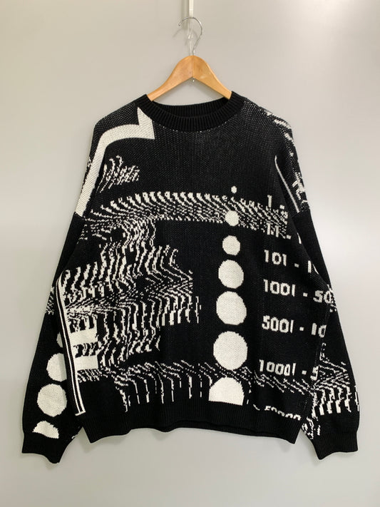 【中古品】【メンズ】 TIGHTBOOTH タイトブース KNIT SWEATER ニット セーター FW23-KN02 COVID-19 142-260830-hu-14-min サイズ：L カラー：ブラック 万代Net店