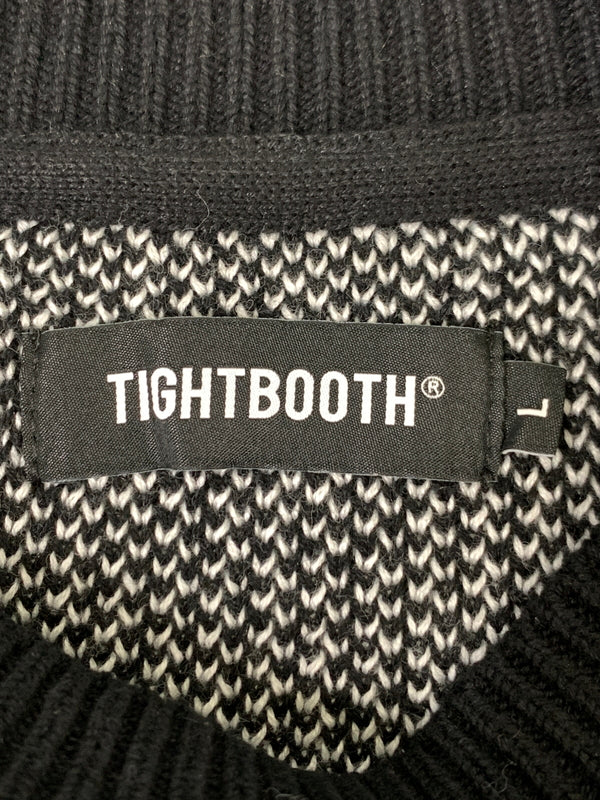 【中古品】【メンズ】 TIGHTBOOTH タイトブース KNIT SWEATER ニット セーター FW23-KN02 COVID-19 142-260830-hu-14-min サイズ：L カラー：ブラック 万代Net店