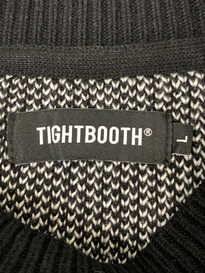 【中古品】【メンズ】 TIGHTBOOTH タイトブース KNIT SWEATER ニット セーター FW23-KN02 COVID-19 142-260830-hu-14-min サイズ：L カラー：ブラック 万代Net店