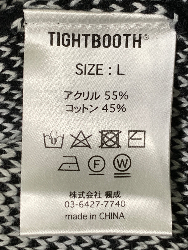 【中古品】【メンズ】 TIGHTBOOTH タイトブース KNIT SWEATER ニット セーター FW23-KN02 COVID-19 142-260830-hu-14-min サイズ：L カラー：ブラック 万代Net店