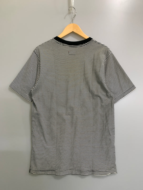 【中古品】【メンズ】 SUPREME シュプリーム BORDER POCKET TEE ボーダーポケット ティー Tシャツ 半袖 ショートスリーブ 149-260830-hu-23-min サイズ：M カラー：ホワイト/ブラック（ボーダー） 万代Net店