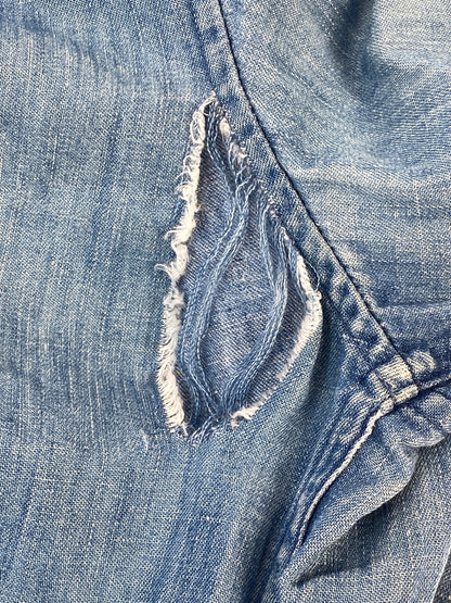 【現状渡し品】【メンズ】 SUPREME シュプリーム CLASSIC LOGO DENIM SHIRT クラシック ロゴ デニム シャツ メンズ 長袖シャツ トップスシャツ 149-260901-em-23-min サイズ：M カラー：インディゴ 万代Net店