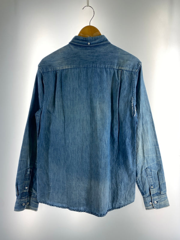 【現状渡し品】【メンズ】 SUPREME シュプリーム CLASSIC LOGO DENIM SHIRT クラシック ロゴ デニム シャツ メンズ 長袖シャツ トップスシャツ 149-260901-em-23-min サイズ：M カラー：インディゴ 万代Net店