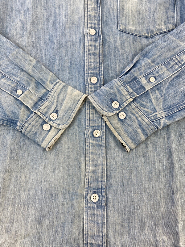 【現状渡し品】【メンズ】 SUPREME シュプリーム CLASSIC LOGO DENIM SHIRT クラシック ロゴ デニム シャツ メンズ 長袖シャツ トップスシャツ 149-260901-em-23-min サイズ：M カラー：インディゴ 万代Net店