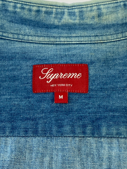 【現状渡し品】【メンズ】 SUPREME シュプリーム CLASSIC LOGO DENIM SHIRT クラシック ロゴ デニム シャツ メンズ 長袖シャツ トップスシャツ 149-260901-em-23-min サイズ：M カラー：インディゴ 万代Net店