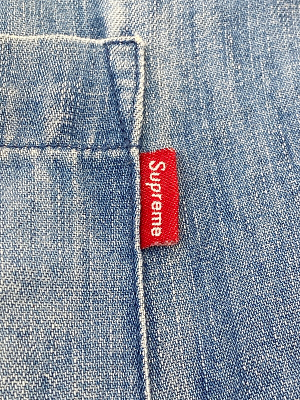 【現状渡し品】【メンズ】 SUPREME シュプリーム CLASSIC LOGO DENIM SHIRT クラシック ロゴ デニム シャツ メンズ 長袖シャツ トップスシャツ 149-260901-em-23-min サイズ：M カラー：インディゴ 万代Net店