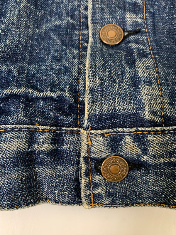 【中古品】【メンズ】 LEVI'S リーバイス 60S 3RD-4TH移行期 均等V BLANKET DENIM JACKET 60年代 ブランケット デニム ジャケット アウター 上着 ヴィンテージ 146-260830-hu-04-min サイズ：不明 下記参照 カラー：ブルーインディゴ 万代Net店