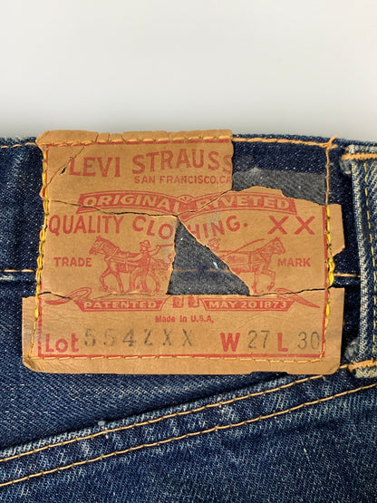 【中古品】【メンズ】 LEVI'S リーバイス 60S ギャラ無し紙パッチ BOYS DENIM PANTS 60年代 ボーイズ デニム パンツ 554ZXX ボトムス 157-260830-hu-09-min サイズ：W27L30 カラー：ブルーインディゴ 万代Net店