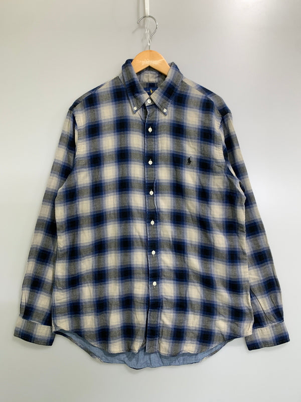 【中古品】【メンズ】 RALPH LAUREN ラルフローレン OMBRE CHECH L S SHIRT オンブレ チェック ロングスリーブ シャツ 長袖 チェック シャツ 147-260830-hu-19-min サイズ：L カラー：ブルー/ブラック/ホワイト（チェック） 万代Net店
