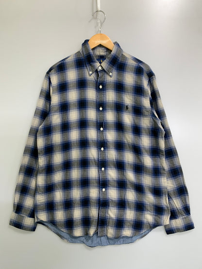 【中古品】【メンズ】 RALPH LAUREN ラルフローレン OMBRE CHECH L S SHIRT オンブレ チェック ロングスリーブ シャツ 長袖 チェック シャツ 147-260830-hu-19-min サイズ：L カラー：ブルー/ブラック/ホワイト（チェック） 万代Net店